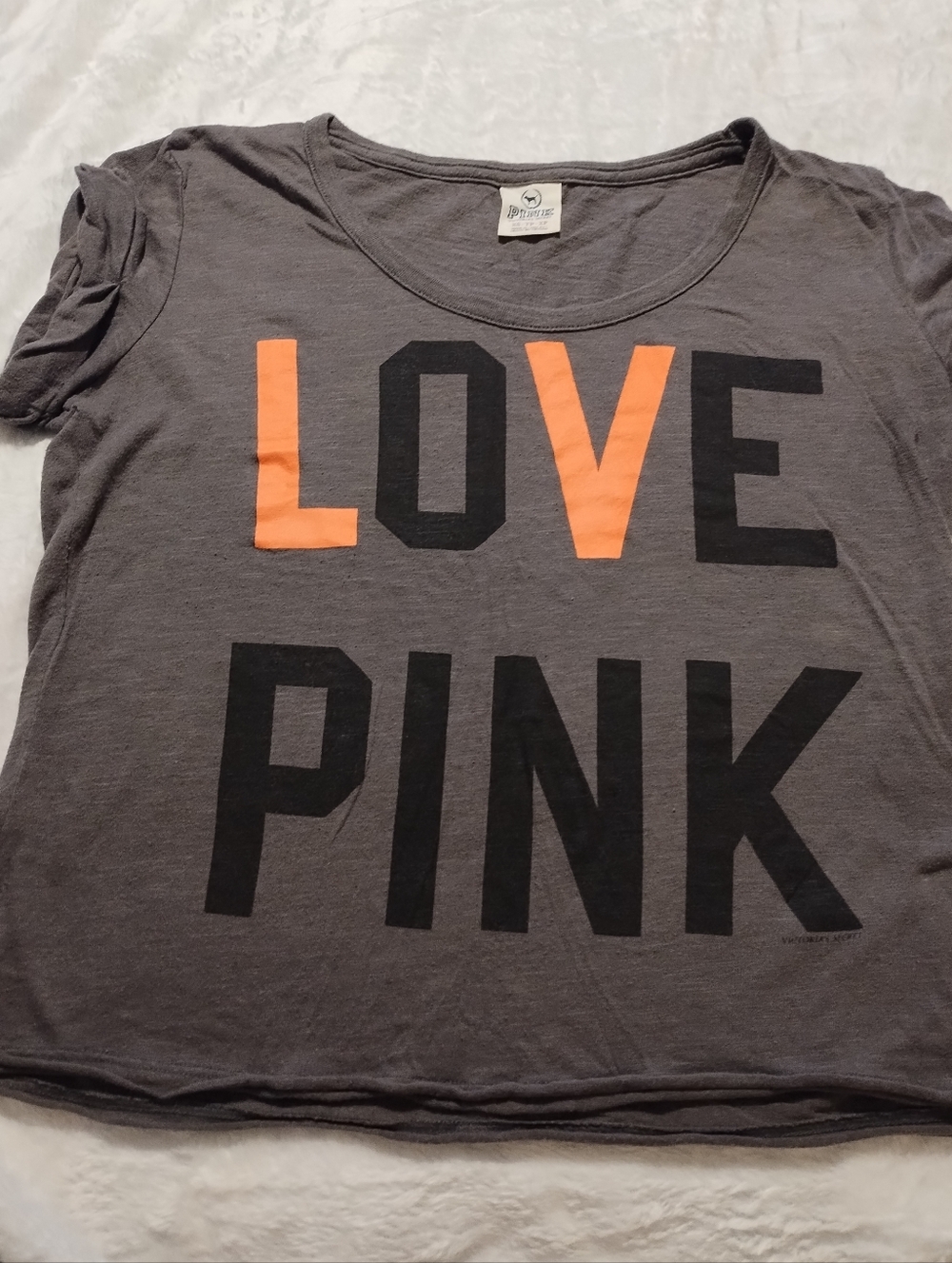 Victoria's Secret PINK Charcoal Gray Crop Top